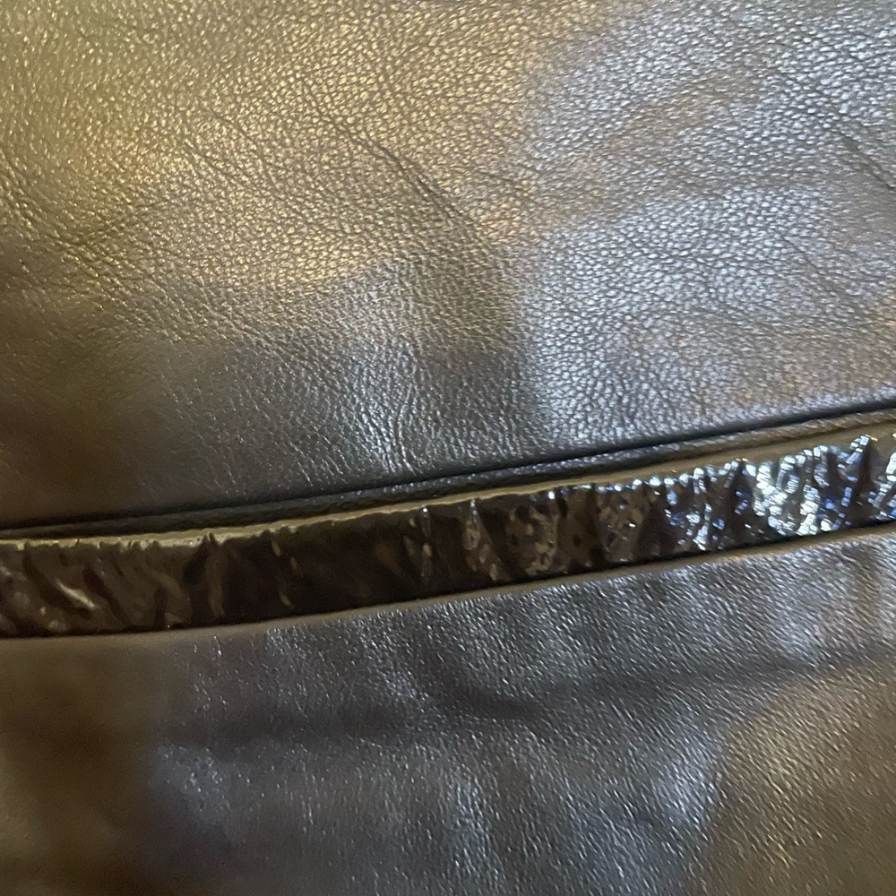 Black Leather Patchwork Skirt - image 4